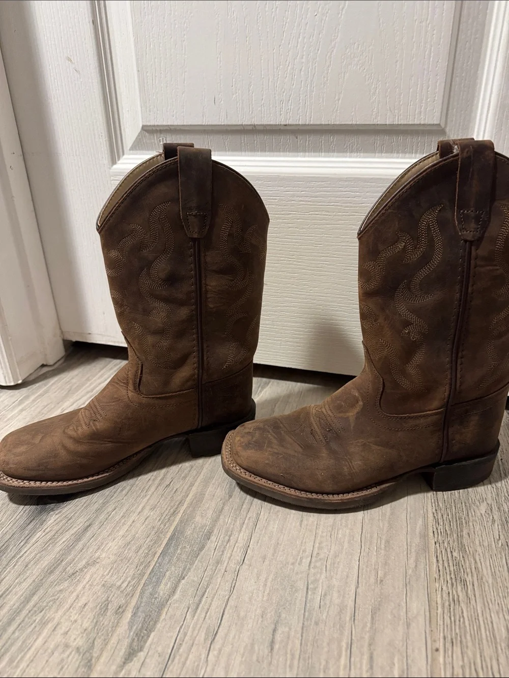 Cody James Brown Leather Western Pull-On Cowboy Boots